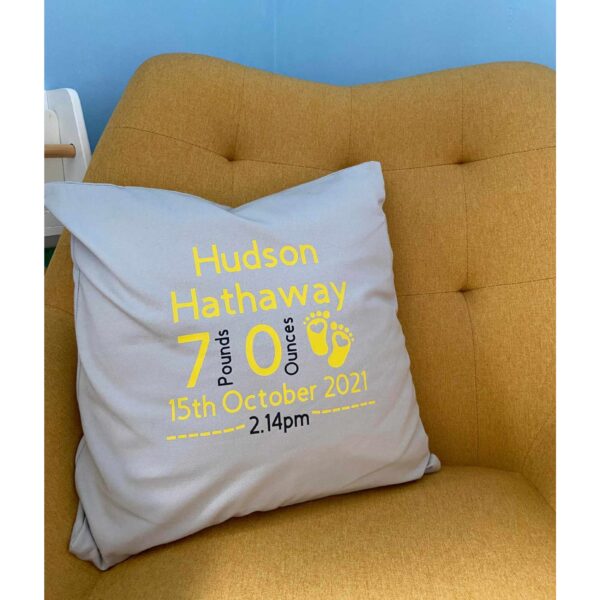 Birth Stats Cushion Cover