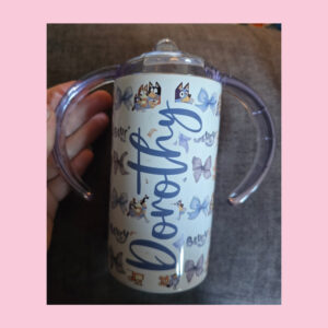 Personalised Blue Bow Sippy Cup