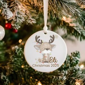 Reindeer Lights Flat Bauble