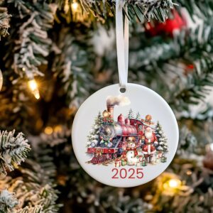 Santa's Christmas Train Flat Bauble