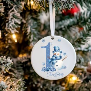 1st Christmas Snowman Flat Bauble