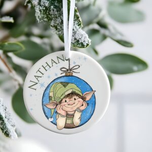 Cheeky Elf Flat Bauble