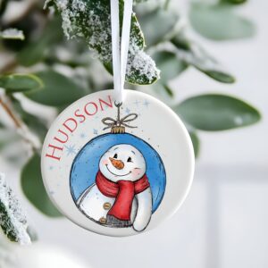 Happy Snowman Flat Bauble